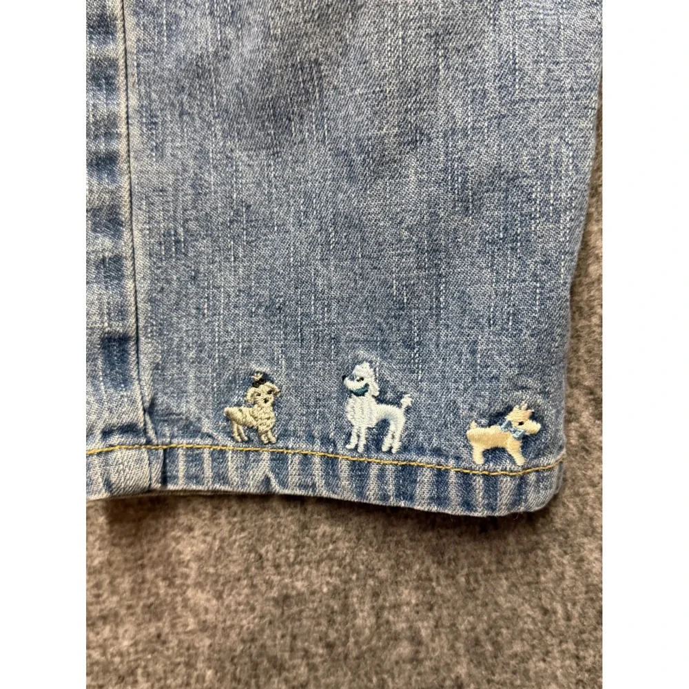 Gymboree Vintage 2004 Toddler Girls Poodle Embroidered Denim Jeans Blue 2T